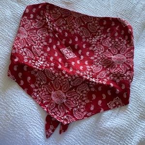 Hollister bandana crop top red medium
